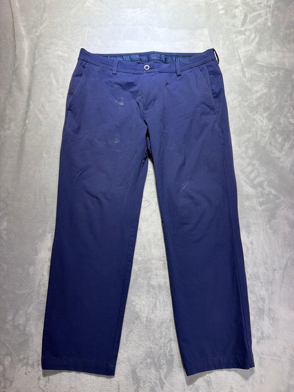 Vineyard Vines Performance On-The-Go Pants Men's 33x30 Blue Purple Slate Golf